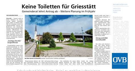 Keine Toiletten F R Griesst Tt Ovb Heimatzeitungen