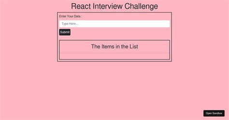 React Interview Challenge Codesandbox