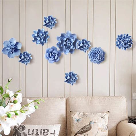 1 Pcs Ceramic Flower Home Creative Wall Decoration Handmade Flowers ...