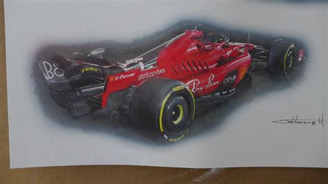 Ferrari F1 2023 Original 11x14 Watercolor Painting 4657475721