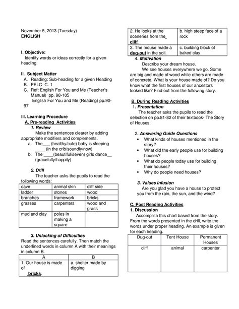 Detailed Lesson Plan In English Grade 1 Nouns Pdf Term Printable Online