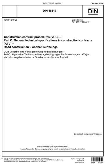 DIN 18317:2006 - German construction contract procedures - Part C ...