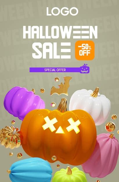 Helloween Venta Calabaza Fantasma Nuevo Estilo Archivo Psd Premium