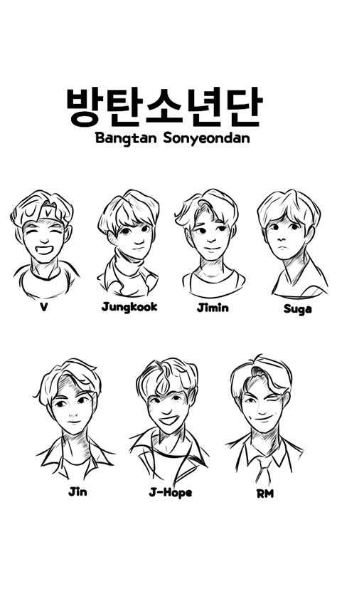 BTS Bangtan Sonyeondan RaltSha Illustrations ART Street