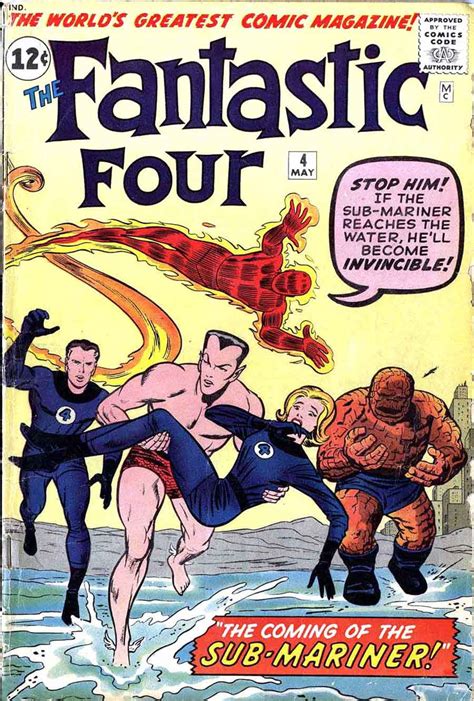 Fantastic Four #4 - Jack Kirby art & cover + 1st Sub-Mariner revival ...