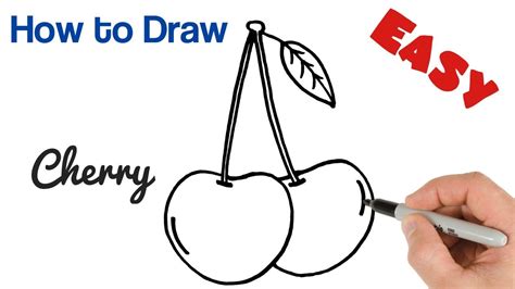 How To Draw Cherries Easy Drawings Youtube