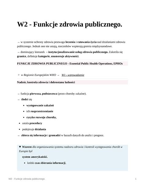 Funkcje Zdrowia Publicznego W Systemie Ochrony Zdrowia Przewaga