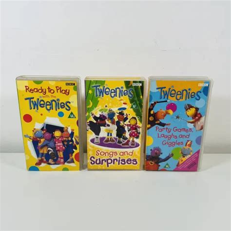 TWEENIES VHS BBC X3 Songs and Surprises & Party Games, Laughs And ...