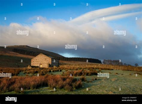 Burtersett Wensleydale Barn At Dawn Near Yorburgh Hawes North