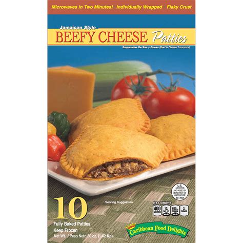 Jamaican Style Beefy Cheese Patties, 12/10 Packs Baked