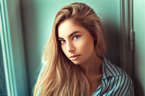 Wallpaper Lods Franck Blue Eyes Blonde Women Face Looking At