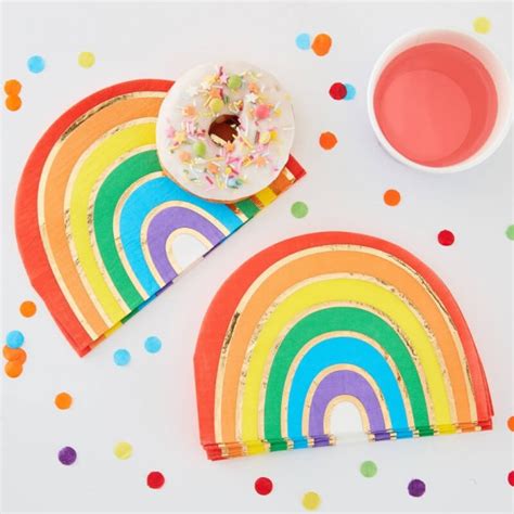 Serviettes En Papier Forme Arc En Ciel Cm Vegaooparty