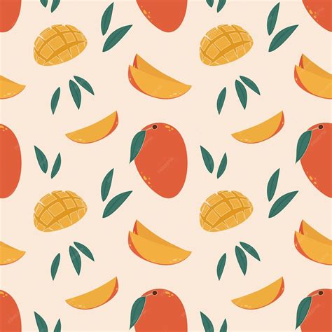 Premium Vector Mango Pattern Seamless Mango Background Vector