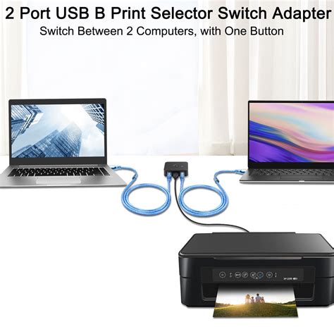 Qianrenon Usb2 0 Printer Sharer Switcher 2 Port Usb B Print Selector Switch Adapter 2 Computer