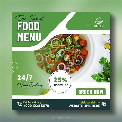 Restaurant Food Menu Advertisement Poster Design Gec Designs