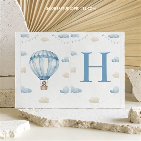 Hot Air Balloon Birthday Banner Goober Studio Prints