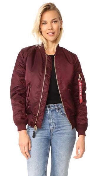 Alpha Industries Ma 1 Reversible Bomber Jacket In Maroon Modesens