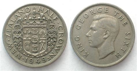 Neuseeland New Zealand Half Crown George Vi Cu Ni Scarce Xf Ef