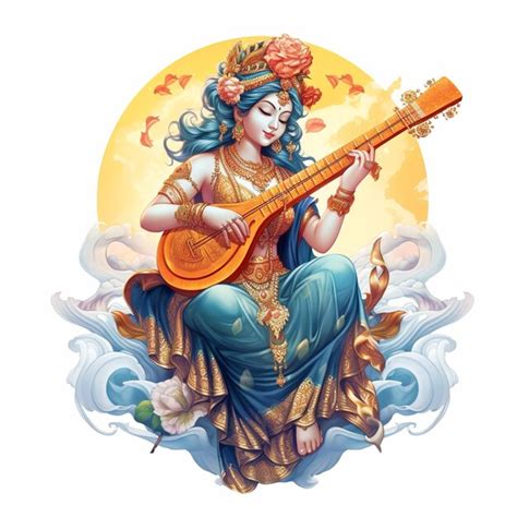 Premium Ai Image Illustration Of Goddess Saraswati For Vasant Panchami