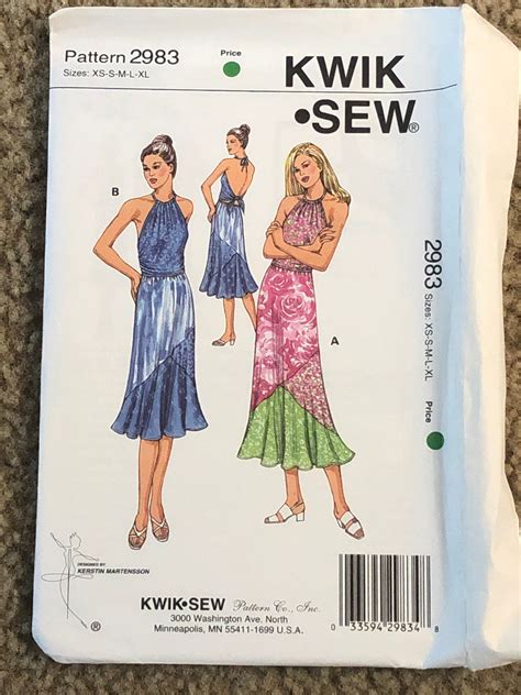 Kwik Sew 2983 Misses Halter Exposed Back Top Skirt Women S Sz XS S M