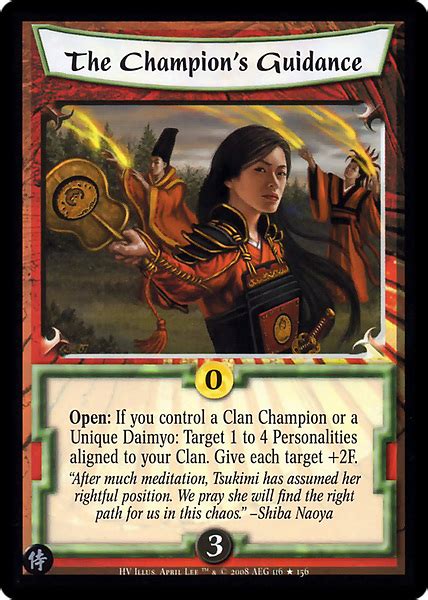 The Champion S Guidance Card L5r Legend Of The Five Rings Wiki Fandom