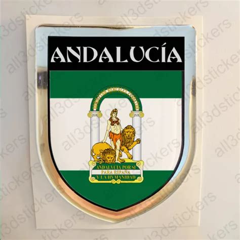 Pegatina Andaluc A Espa A Escudo De Armas D Relieve Pegatinas Bandera