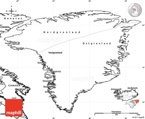 Blank Simple Map of Greenland