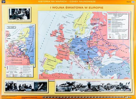 I wojna światowa w Europie Rewolucja w Rosji Dwustronna mapa ścienna