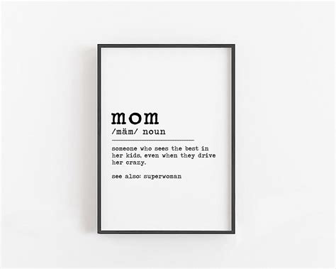 Mom Definition Print Mother Definition Mom T From Etsy Australia