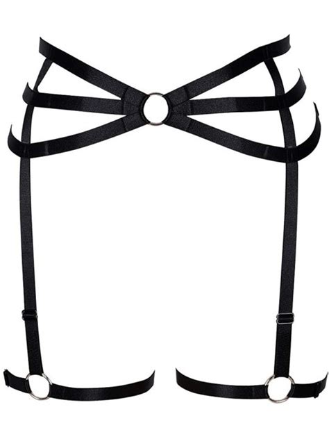 Women Strappy Full Cage Body Harness Lingerie Garter Belt Set Strap