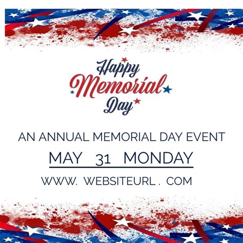 Happy Memorial Day 2023 Template Postermywall