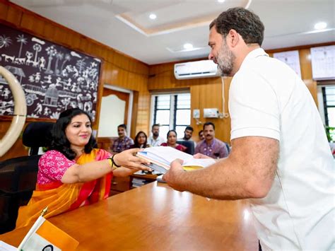 General Elections 2024 Rahul Gandhi Files Nomination From Keralas