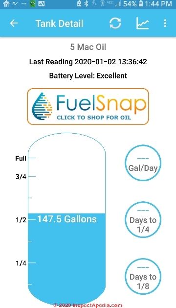 Oil Tank Gauge Chart