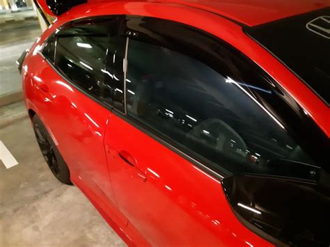 Honda Civic X Hatchback Fk Fk Fk Window Visors Black Car