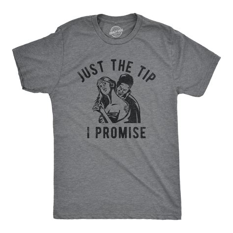 Mens Just The Tip I Promise T Shirt Funny Halloween Vampire Bite Joke