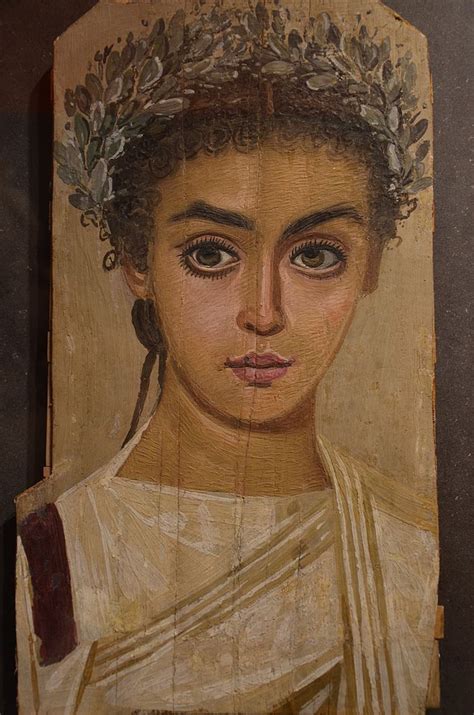 Portrait Of A Girl Ad Roman Egypt Wax Encaustic Painting On