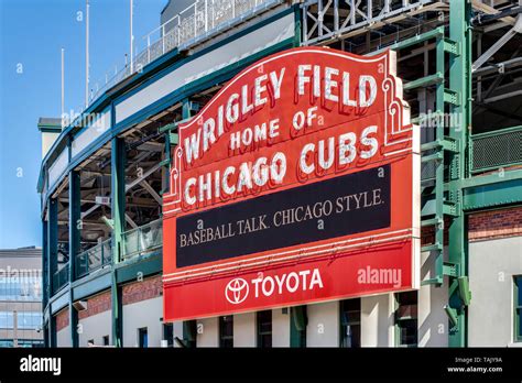 Major League Baseball S Chicago Cubs Wrigley Field Stadium Sign With A