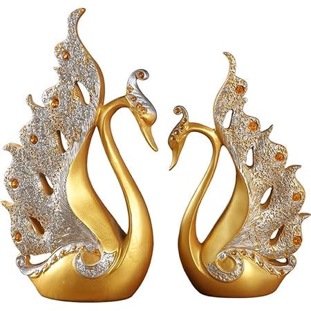 Amazon JMONLPICY 1 Pair Resin Swans Lovers Figurine Creative