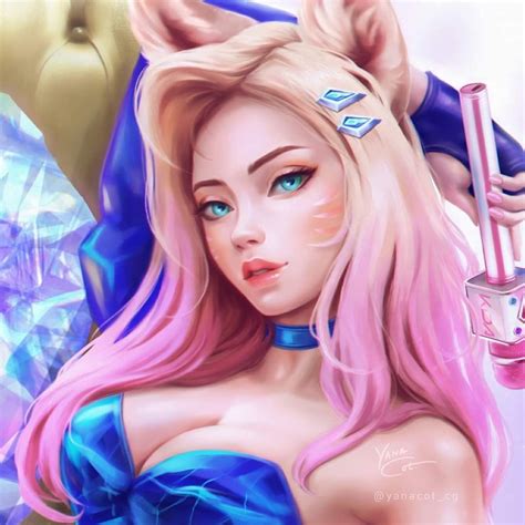 Cute Anime Character Character Art Ahri Star Guardian Lol Champions Ahri League Alice Angel