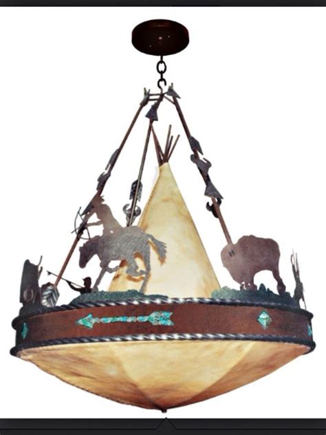 Ancient Western Lamp Of Buffalo Hide Western Lamps Custom Chandelier