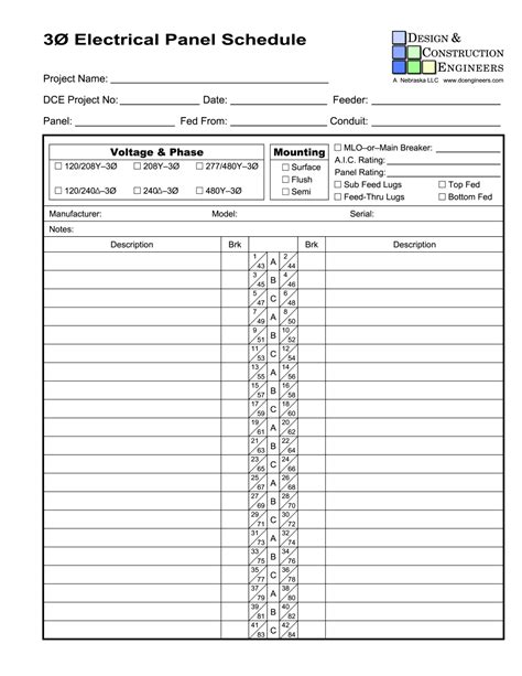 Panel Schedule Template - Create Online and Download