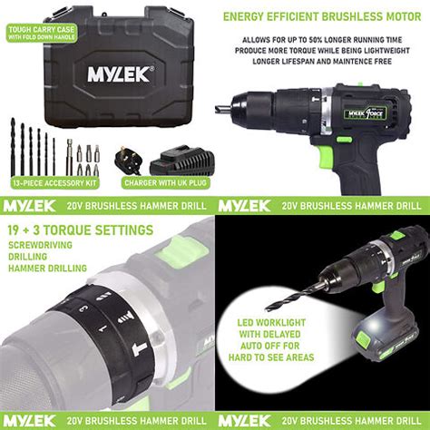 Mylek V Cordless Brushless Hammer Drill Mylek