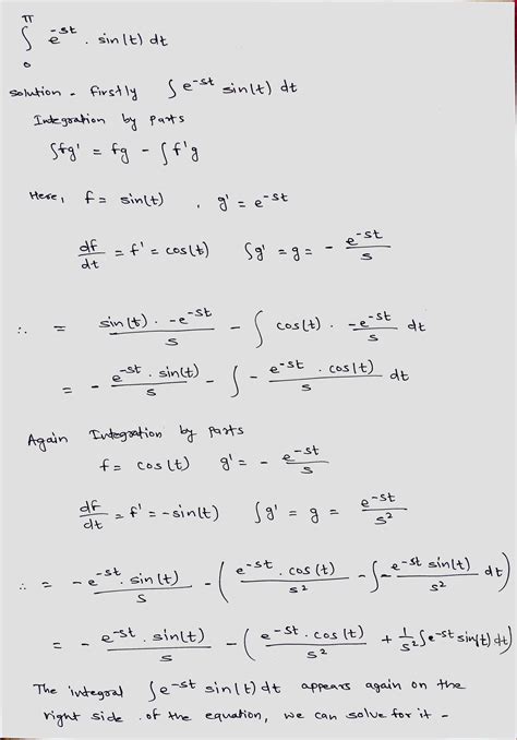 Solved How Do I Solve This Integral Using Integration By Parts Note