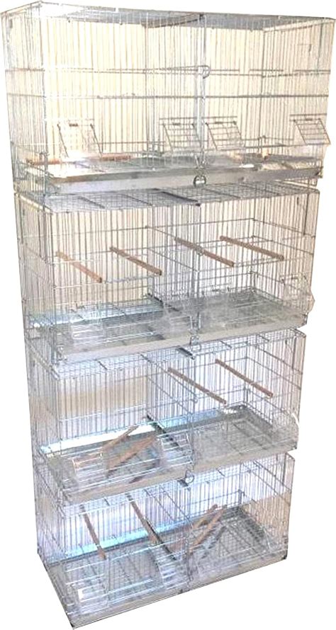 Amazon Large Galvanized Zinc Stackable Breeder Bird Flight Cage