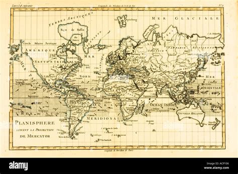 World map circa 1760 Stock Photo - Alamy