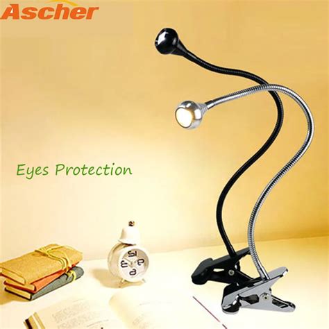 Led Flexible Table Lamp Clip Holder Desk Lamp Bedside Lamp Book Light