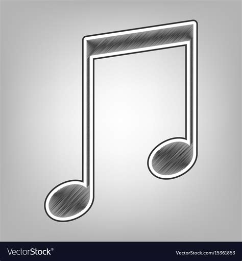 Music sign pencil sketch Royalty Free Vector Image