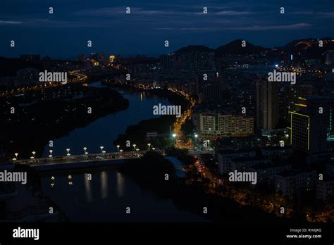 Modern City at Night Stock Photo - Alamy