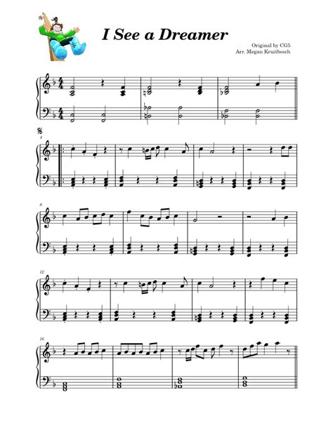 I See A Dreamer Cg5 Sheet Music For Piano Solo