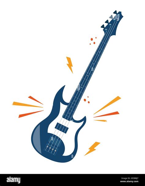 Ilustración de vector plano de guitarra eléctrica Instrumento de